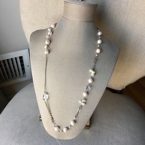 Freshwater pearl and crystal necklace